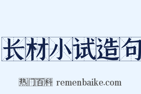 长材小试造句是什么意思的图片